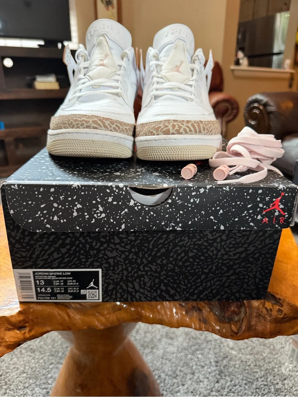 Jordan Spizike Low Archaeo Brown White Pink Men 13 Women 14.5 FQ1759-101 OG Box