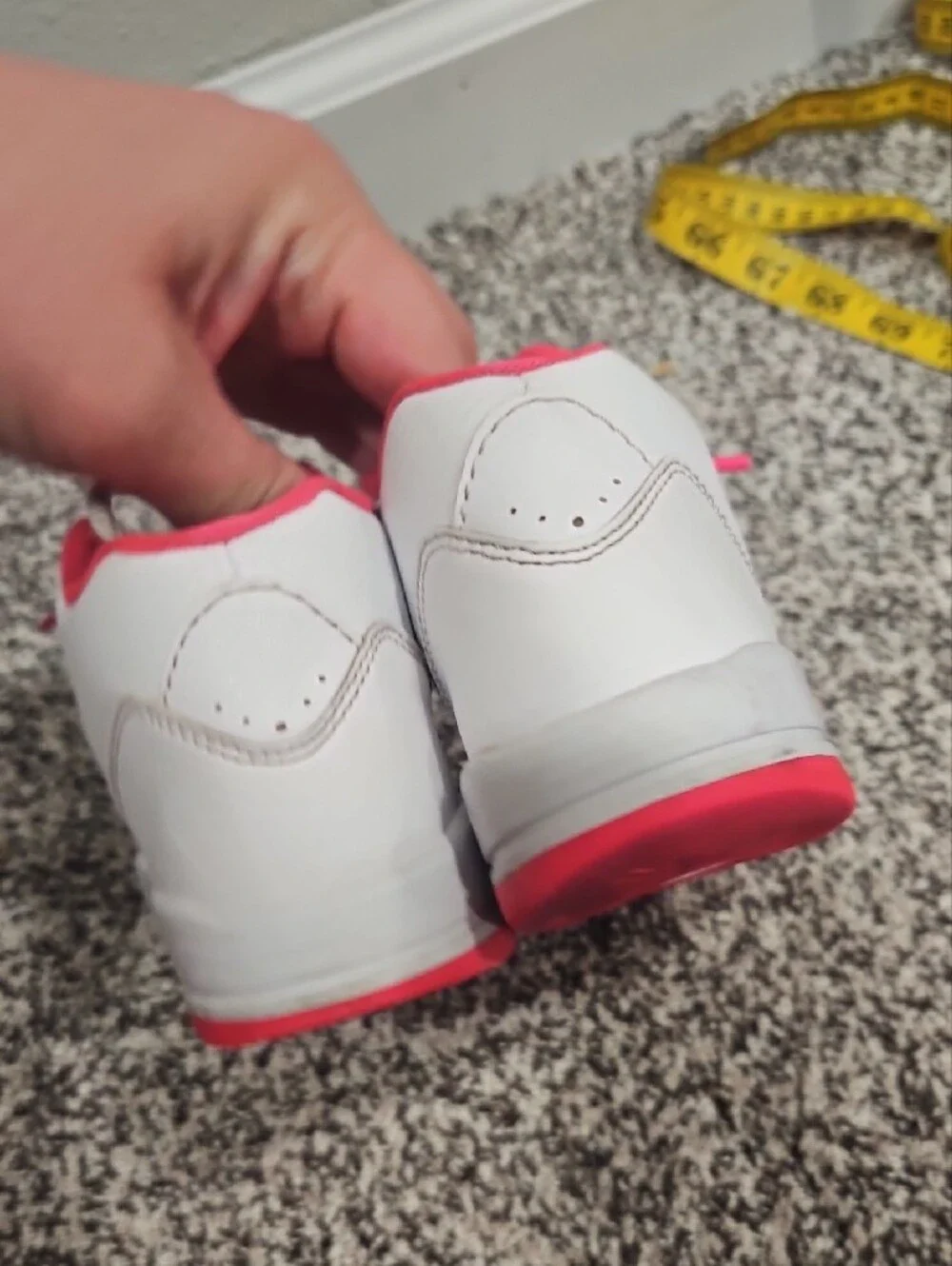 Jordan Kids White Sneakers with Pink Accents