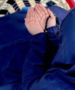 Plain Namaz Chadar with sleeves and Niqab - Navy Blue