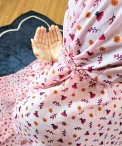 Printed Namaz Chadar with sleeves and Niqab - 008