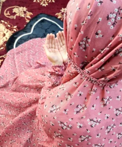 Printed Namaz Chadar with Sleeves and Niqab - 004