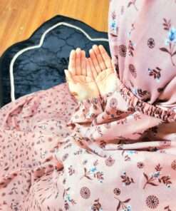 Printed Namaz Chadar with sleeves and Niqab - 009