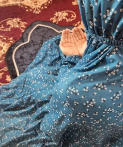 Printed Namaz Chadar with sleeves and Niqab - 003